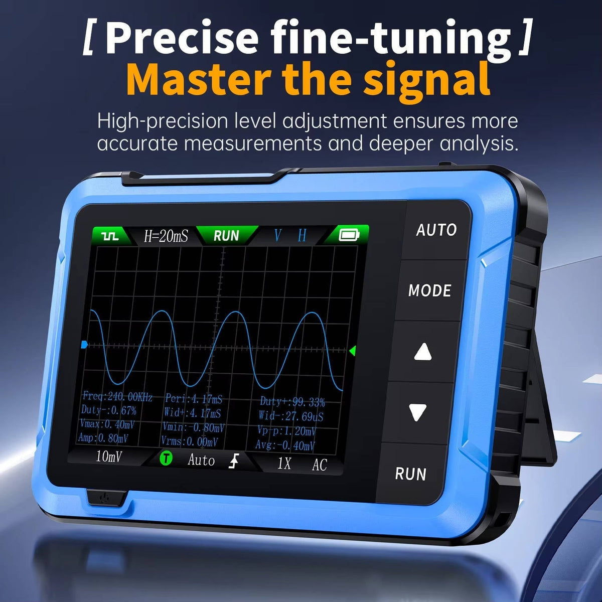 Belro portable digital oscilloscope resembling cozy sleepwear robe, with a sleek display and soft fabric texture for comfortable use.