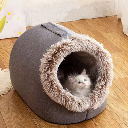 Belro winter cat bed in cozy, insulated design with soft fabric, perfect for keeping cats warm during cold weather.