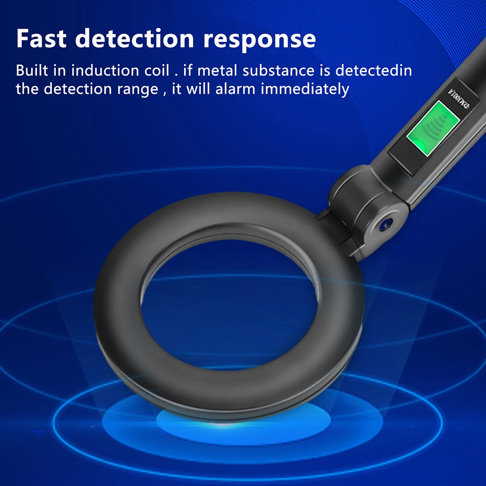 Belro high-sensitivity handheld metal detector with digital display, used for security and treasure hunting in electronics and metal detection.