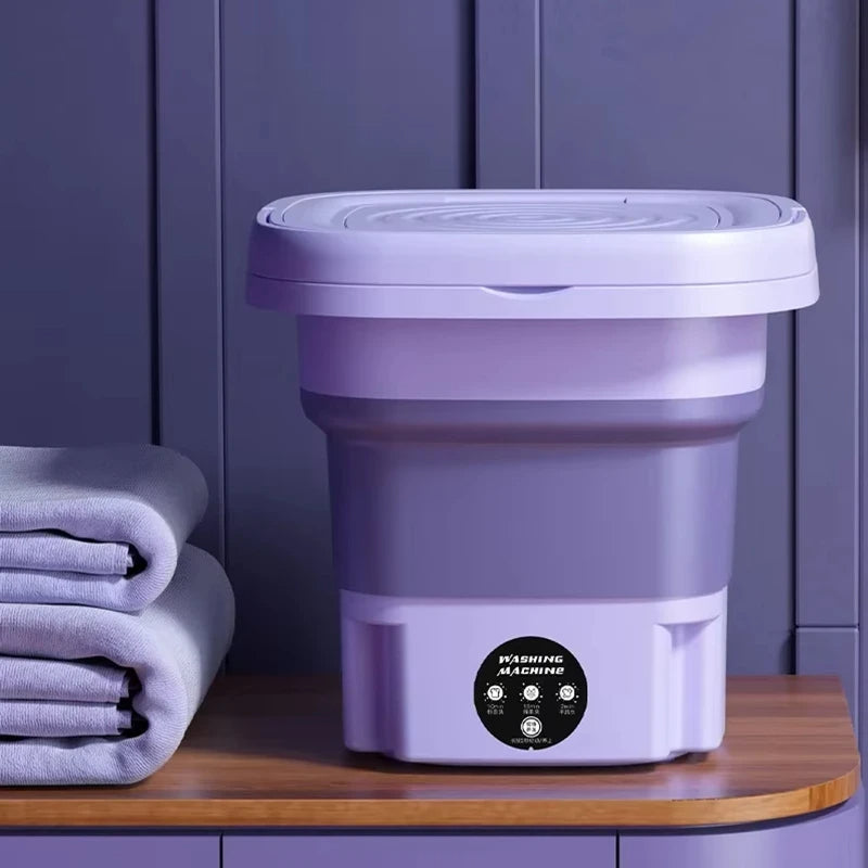 Belro foldable portable washing machine with spin dryer, compact mini clothes washer for outdoor or home use, lightweight and easy to store