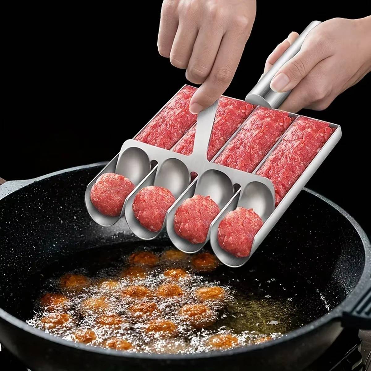 Belro Meatball Maker for kitchen use, stainless steel construction, compact design for easy home meatball preparation.