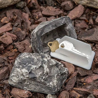 Belro outdoor hidden key lock box mounted on exterior wall, weather-resistant metal safe for secure outdoor key storage.