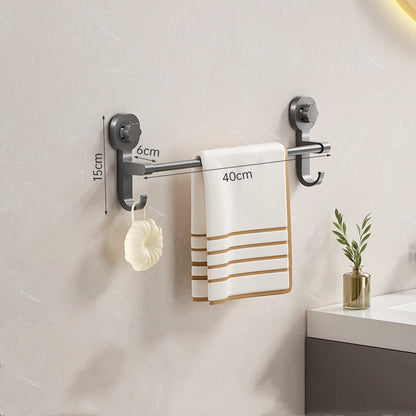 Belro wall-mounted towel rack with suction cups, suitable for outdoor use, featuring sleek metal design and easy installation.