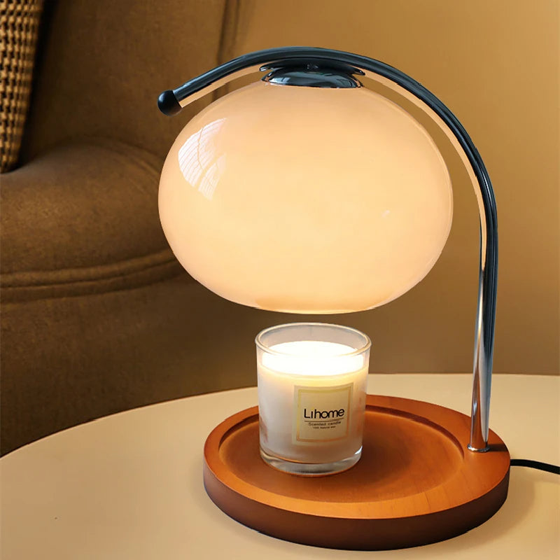 Belro Retro Glass Candle Warmer Lamp, stylish glass design for safe, flameless candle warming in health and beauty spaces.