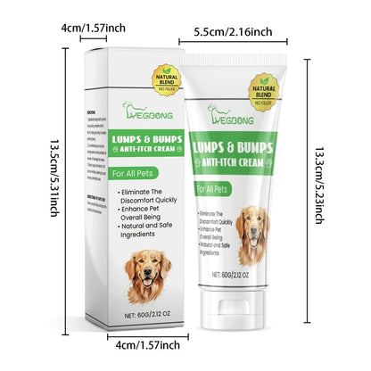 Belro 60g anti-itch cream for dogs and cats, pet supply for soothing skin irritation on furry animals.