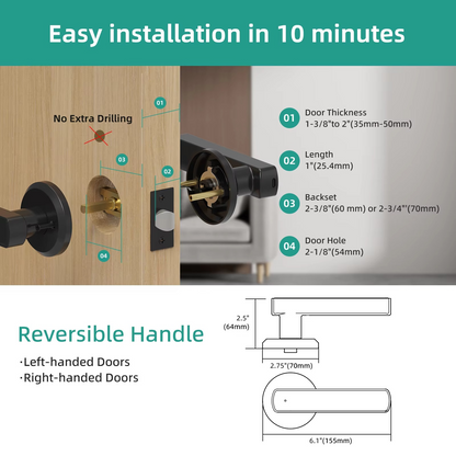 Belro keyless entry door lock with handle for automotive use, showing the sleek lock mechanism and handle design.