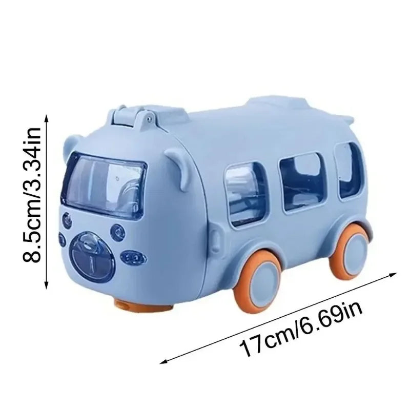 Belro cartoon toy bus water bottle with straw, colorful kids' drink container for home and kitchen use
