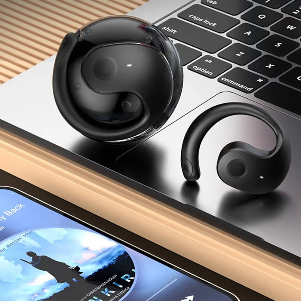 Belro real-time translation earbuds with multilingual support, close-up view showing sleek design and earbud details