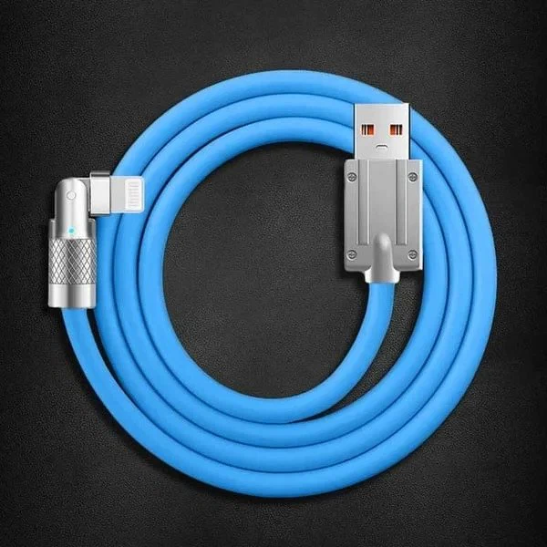 Belro 180° rotating fast charge cable for electronics, featuring flexible design and durable connectors for efficient power transfer.