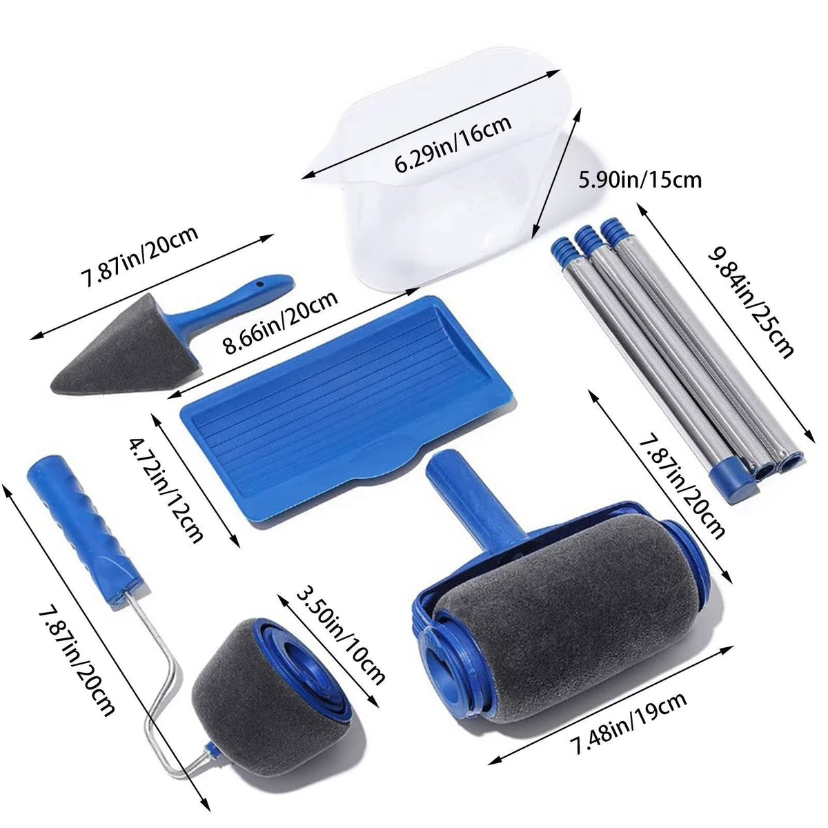Belro Paint Roller Brush Kit with multiple rollers and handles for smooth wall painting in Tools & Hardware painting tools.