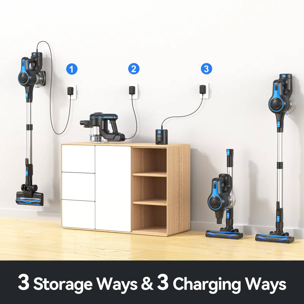 Belro cordless vacuum cleaner for home cleaning, lightweight with a sleek design, placed on a hardwood floor.