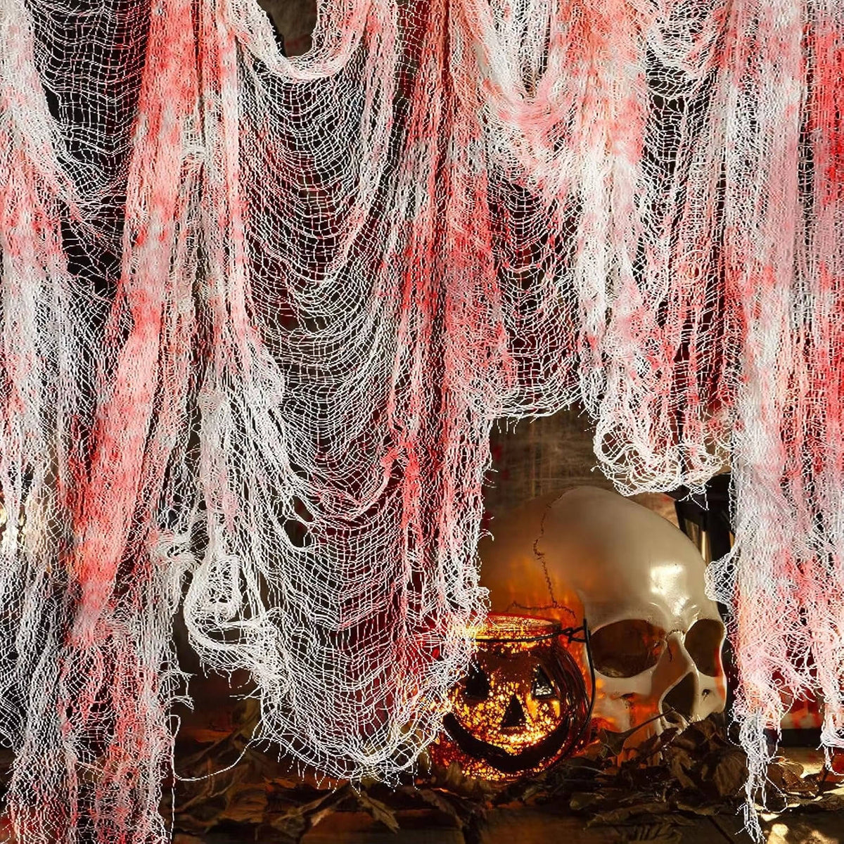 Belro Halloween yard decorations with spooky tools and hardware-themed props for festive outdoor display.