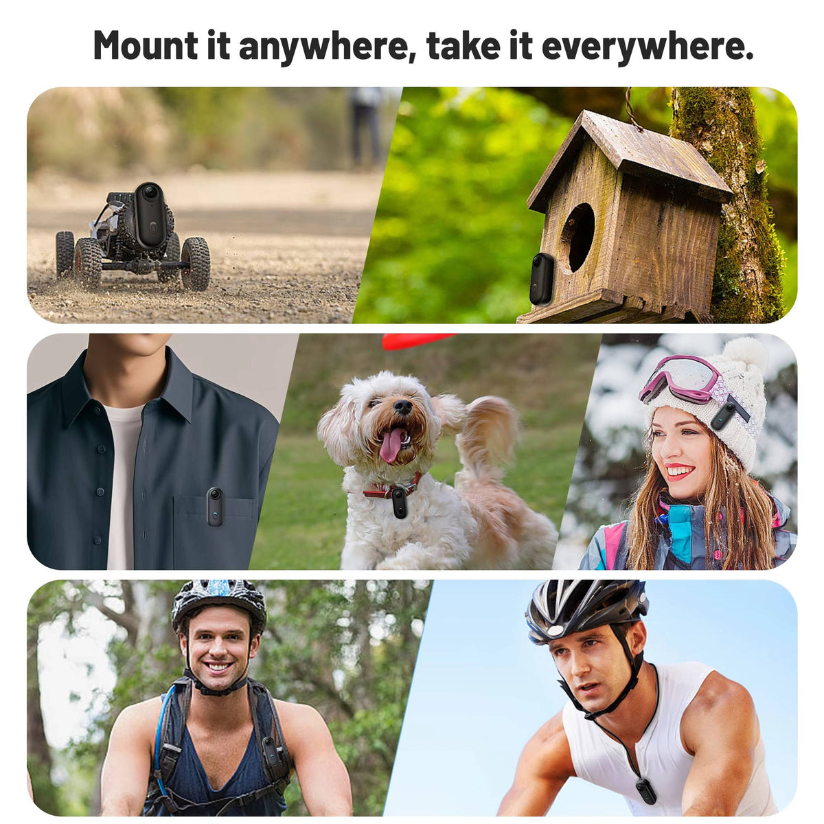 Belro 360 Action Camera 4K with waterproof case, mounted on a helmet for outdoor adventure filming.