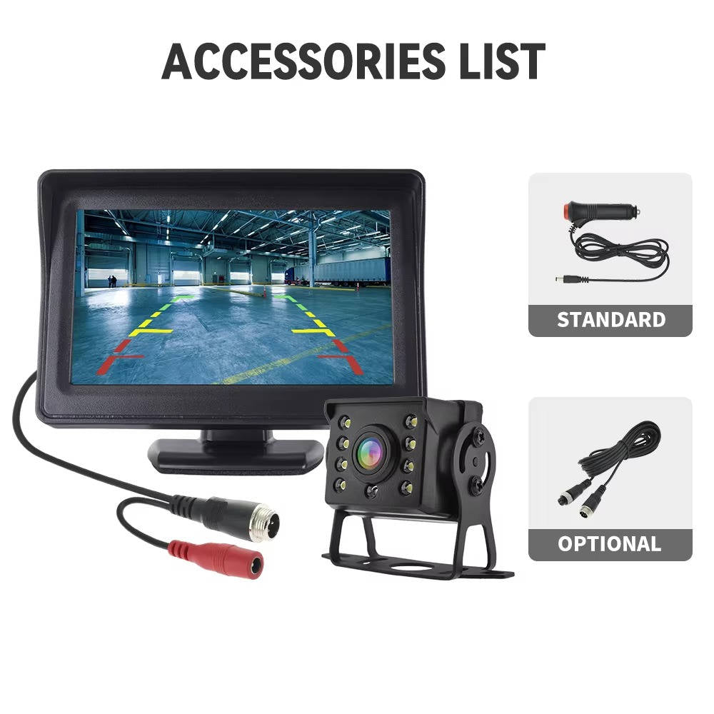 Wireless reverse camera for car and truck by Belro, showing the camera lens and mounting bracket in a close-up shot