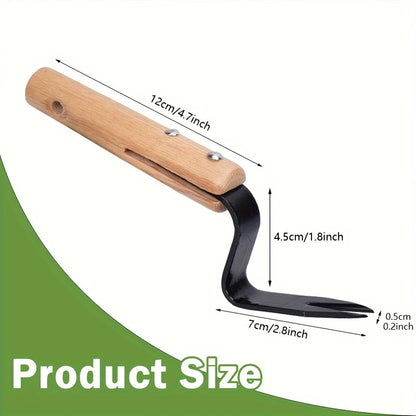 Belro stainless steel weed puller tool with wooden handle for easy weed removal in garden and outdoor gardening tasks.
