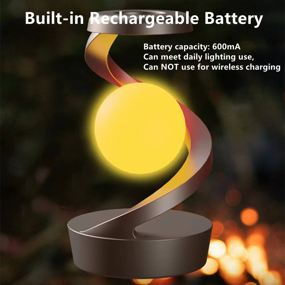 Belro levitating moon lamp with gesture control and wireless charging, showcasing a glowing moon-shaped electronic device.