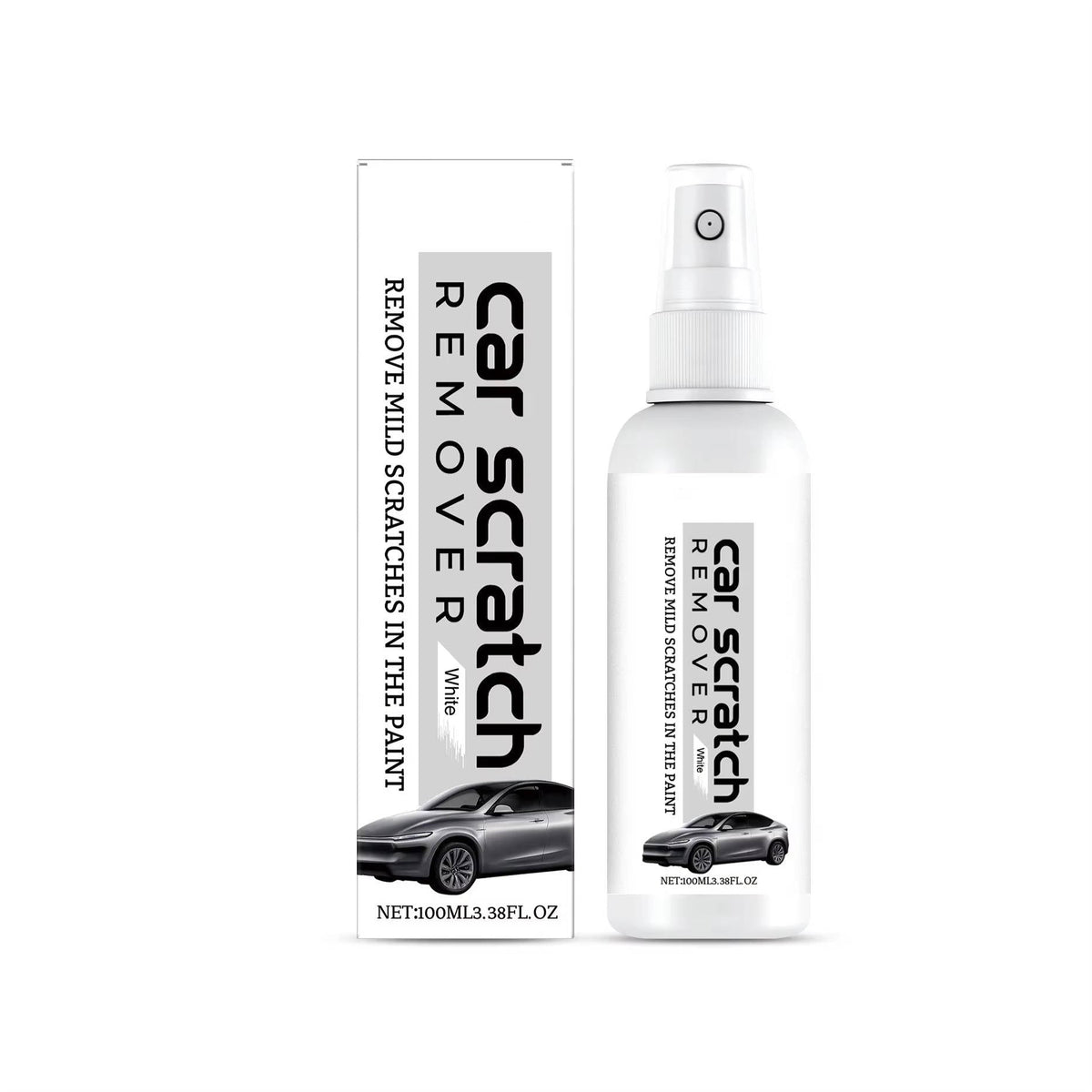 Belro Car Scratch Remover Spray shown in a spray bottle, designed to repair and restore vehicle paint scratches effectively.
