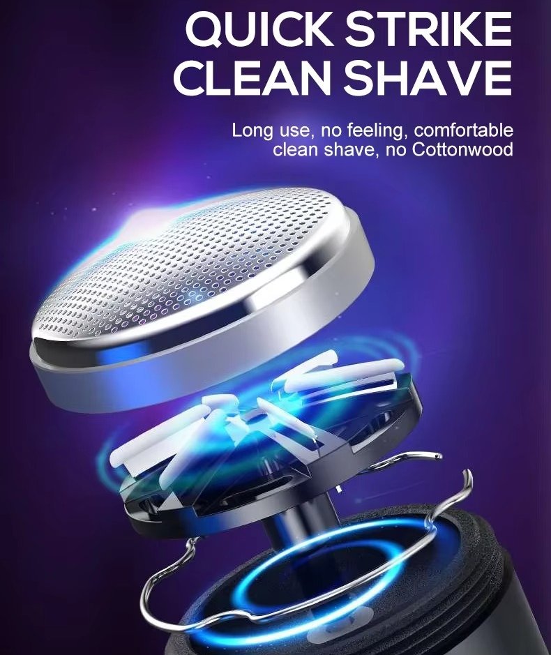 Belro mini portable electric shaver with compact design and cutting blades, ideal for personal grooming on the go.