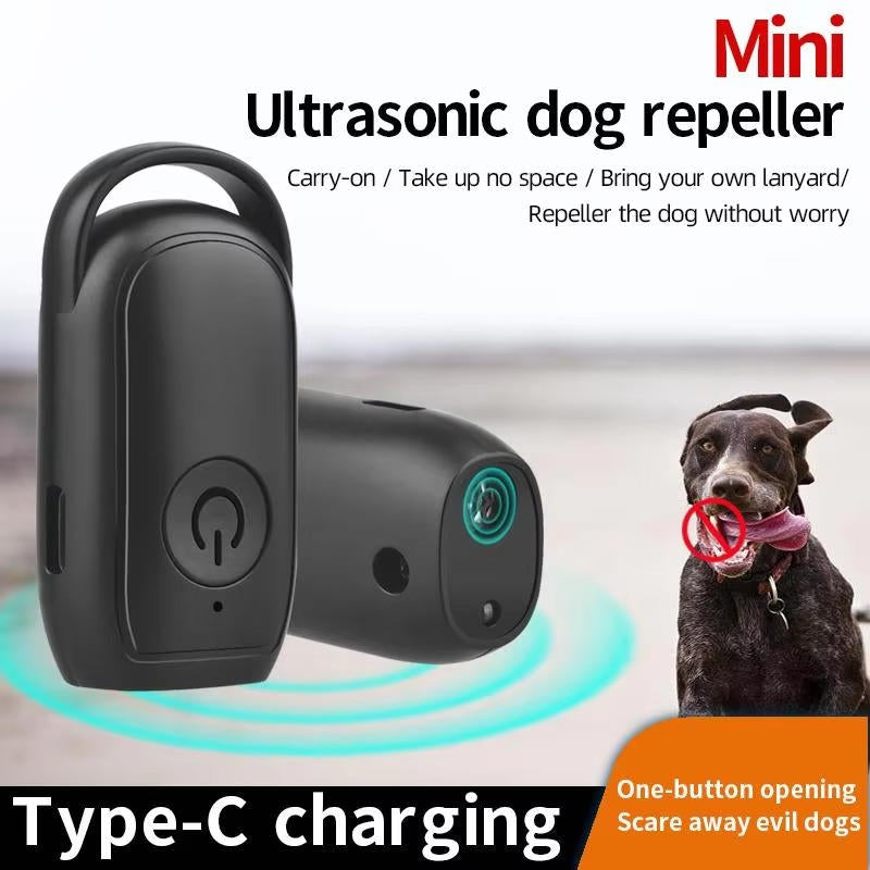 Belro ultrasonic dog repeller for outdoor pest control, showing device with speaker and control buttons in a garden setting.