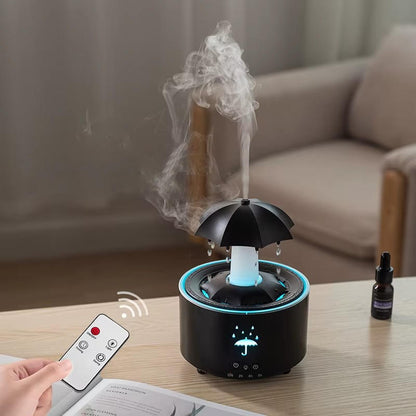 Belro Aroma Essential Oil Diffuser displaying a sleek white design with mist and ambient lighting for health and beauty.