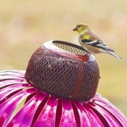 Belro Coneflower Bird Feeder in vibrant colors, designed for garden decor and bird feeding, with a cone-shaped floral design.