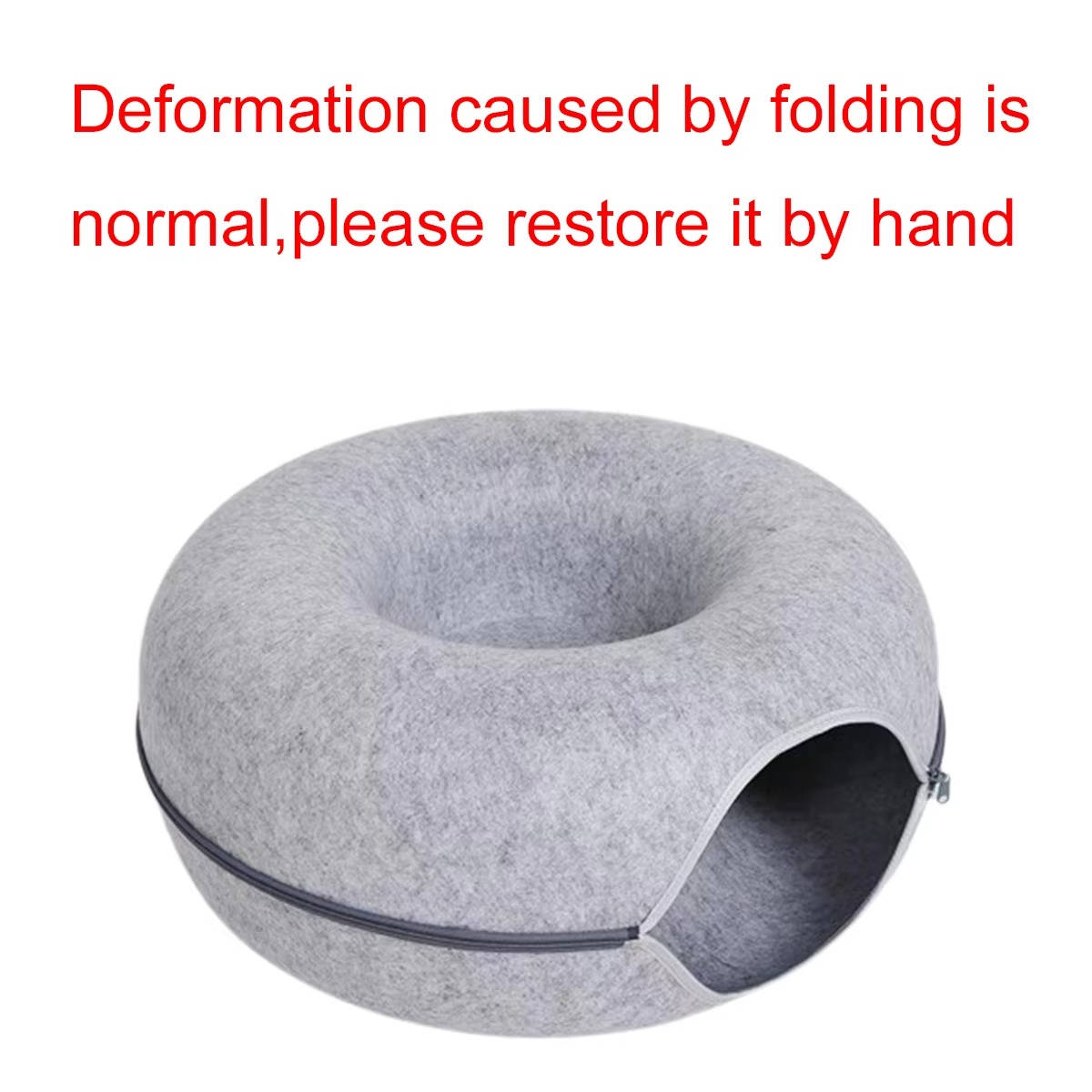 Belro donut bed for cats with soft, plush fabric and raised edges, providing a cozy and comfortable resting spot for feline pets.