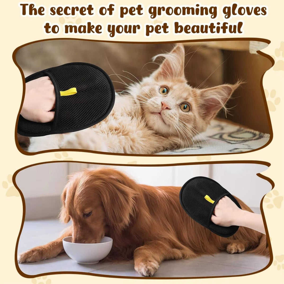 Belro pet hair remover gloves set, reusable accessories for grooming and removing pet hair from furniture and clothing.