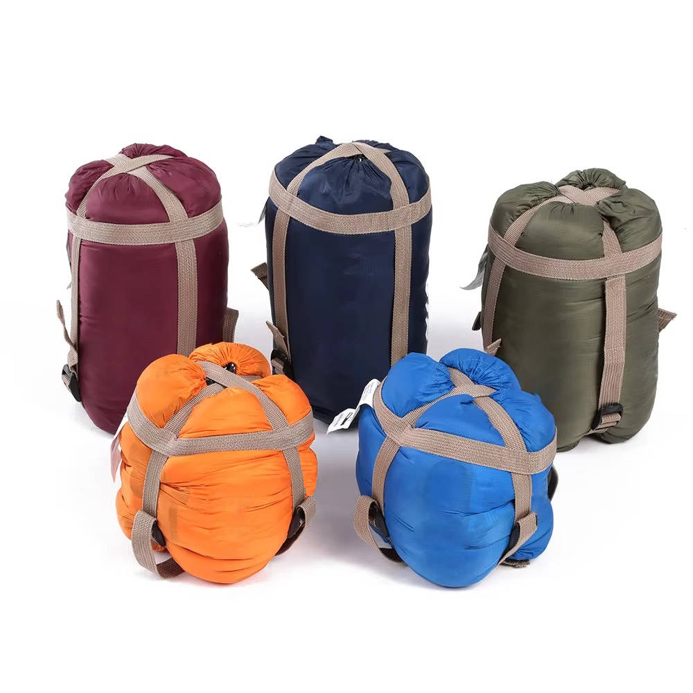 Belro adult sleeping bag laid out open, showing lightweight, insulated design for camping and outdoor sleeping comfort.