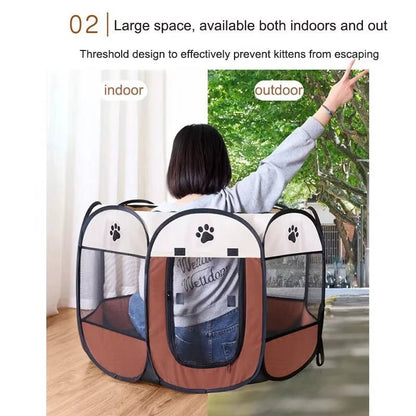 Belro tent for cats and small dogs, cozy indoor and outdoor pet shelter with mesh sides and fabric roof, ideal for pets' comfort.