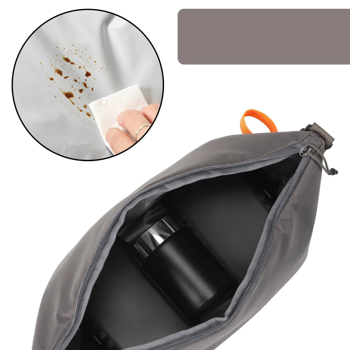 Belro insulated lunch bag in black with a zipper closure, designed for keeping food cold and fresh on the go.