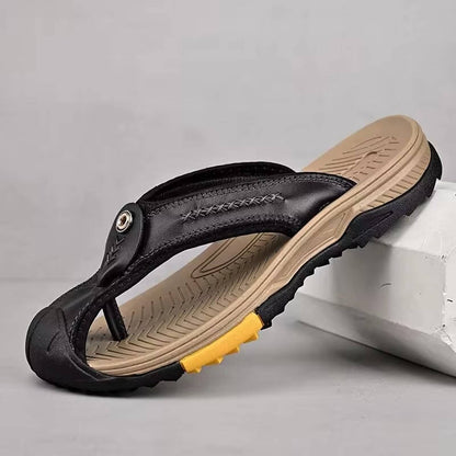 Belro men's water-resistant and lightweight toe flip flops featuring a comfortable strap design and casual style.