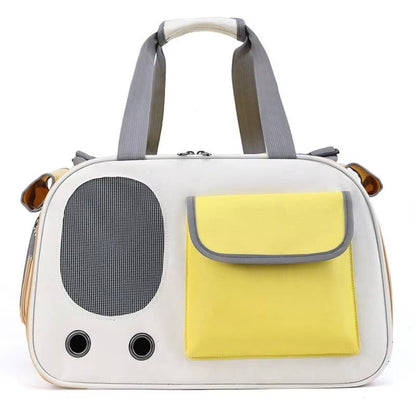 Belro travel pet carrier for cats and small dogs, automotive-style with ventilation and secure door for safe pet transportation.