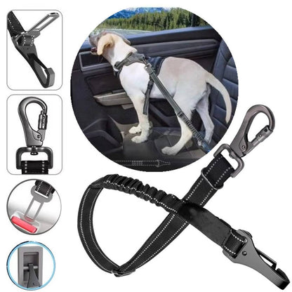Belro dog car seat safety belt attached to a car seat, ensuring secure restraint for pets during travel.