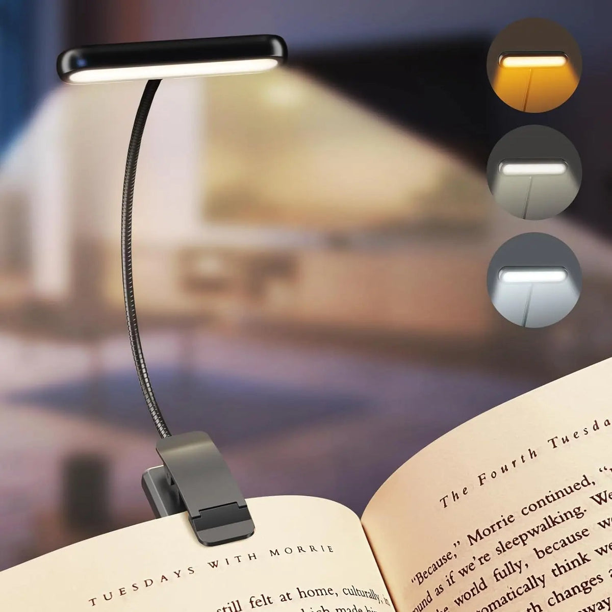 Belro LED Book Light for office and stationery, compact clip-on reading light with adjustable brightness.