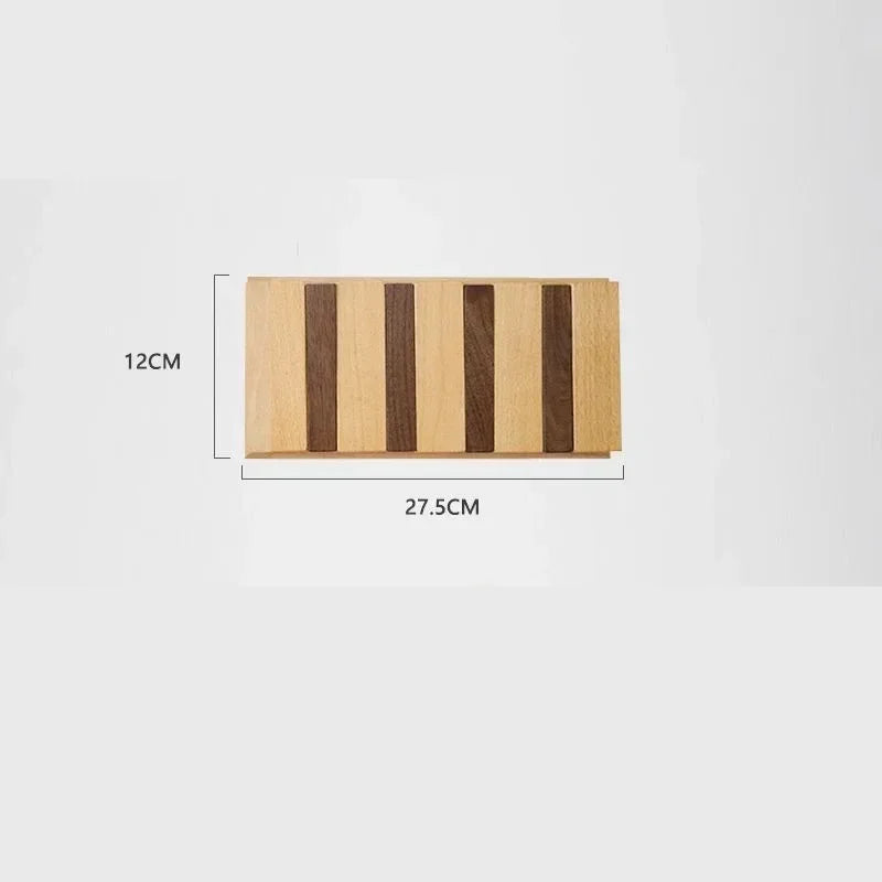 Belro wooden wall-mounted coat rack with multiple hooks for jackets and coats, ideal for entryways and hallways.