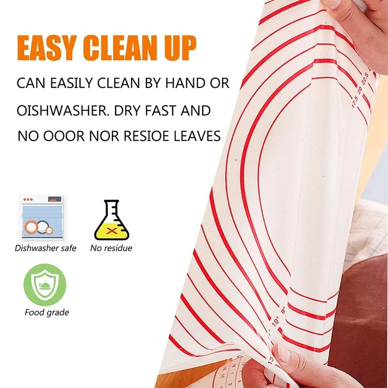 Belro 80x60cm silicone baking mat laid flat, showing textured non-stick surface for baking and cooking in the kitchen.