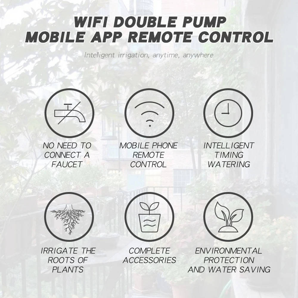 Belro Wifi Smart Automatic Waterer for plants, designed for up to 20 pots, outdoor home and garden irrigation system.