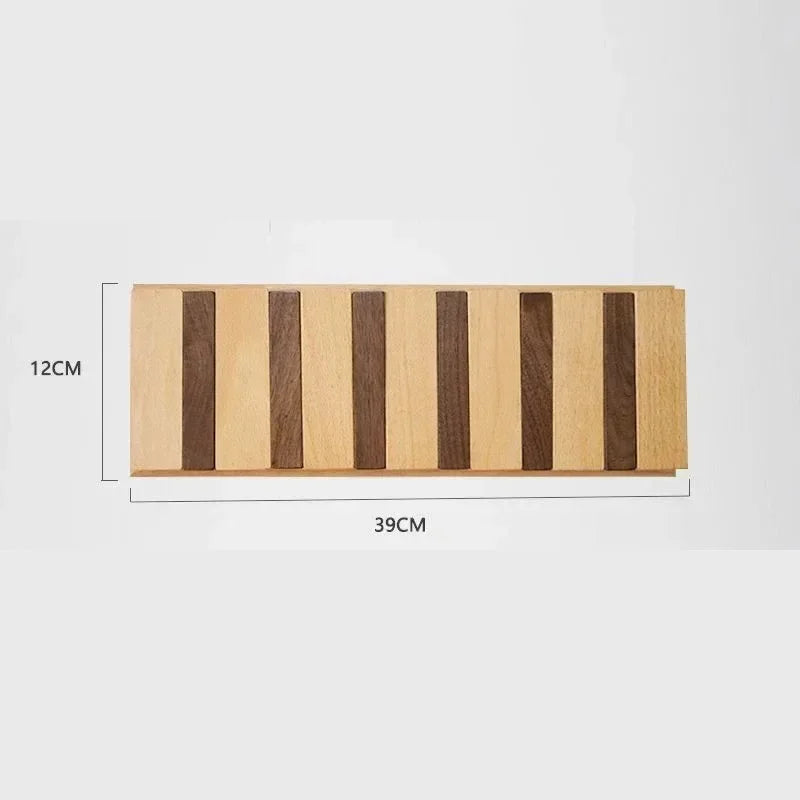Belro wooden wall-mounted coat rack with multiple hooks for jackets and coats, ideal for organized entryway storage.