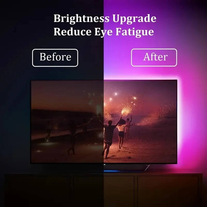 Belro LED strip backlight for TVs, flexible electronic lighting strip with vibrant color options and adhesive backing.
