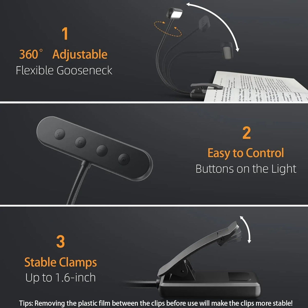 Belro LED Book Light, compact office and stationery accessory with adjustable brightness, ideal for reading and desk lighting.