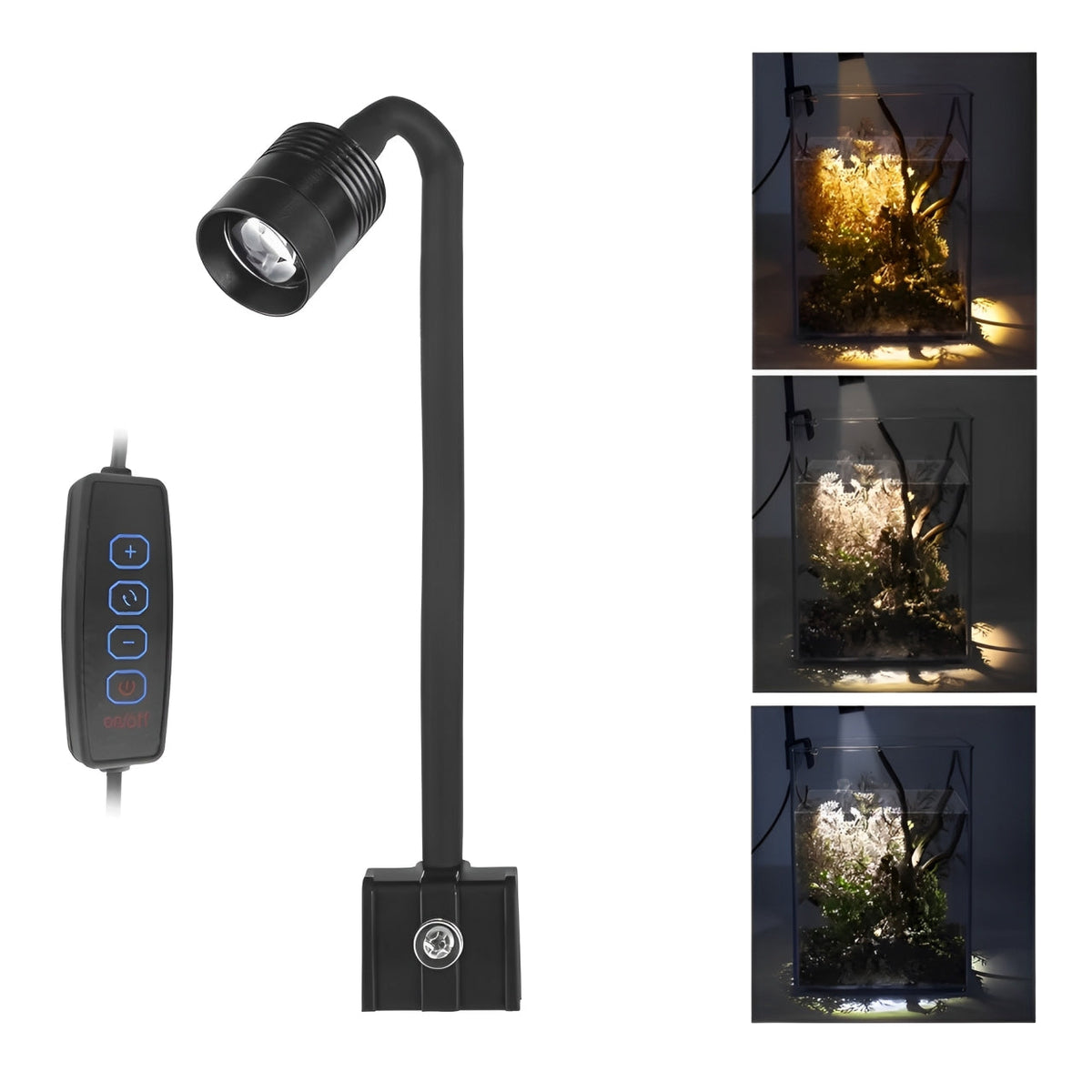 Belro LED light for fish tank, white aquarium lighting with adjustable brightness, suitable for freshwater and saltwater aquariums.