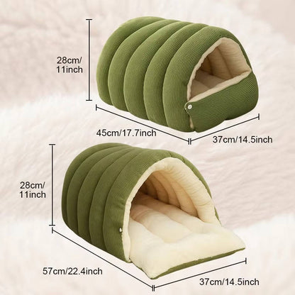 Belro washable winter closed-off cat bed with removable cover, cozy pet furniture designed for warmth and comfort.