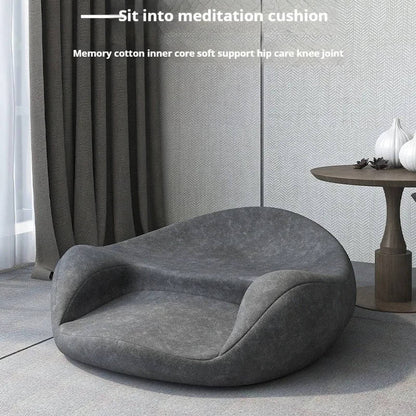 Belro meditation cushion in soft fabric for comfortable seated meditation and back support.