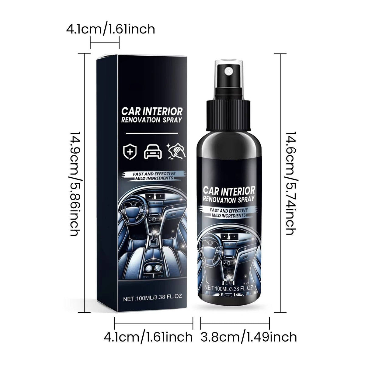 Set of three Belro professional car interior cleaners with spray bottles for effective home and vehicle interior cleaning.