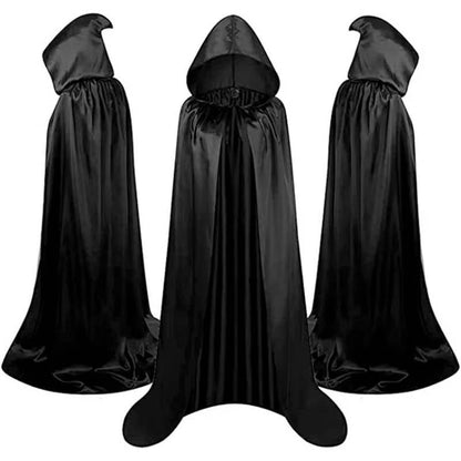 Belro hooded horror Halloween costume featuring a dark cloak with a spooky hood and eerie design, perfect for Halloween dress-up.