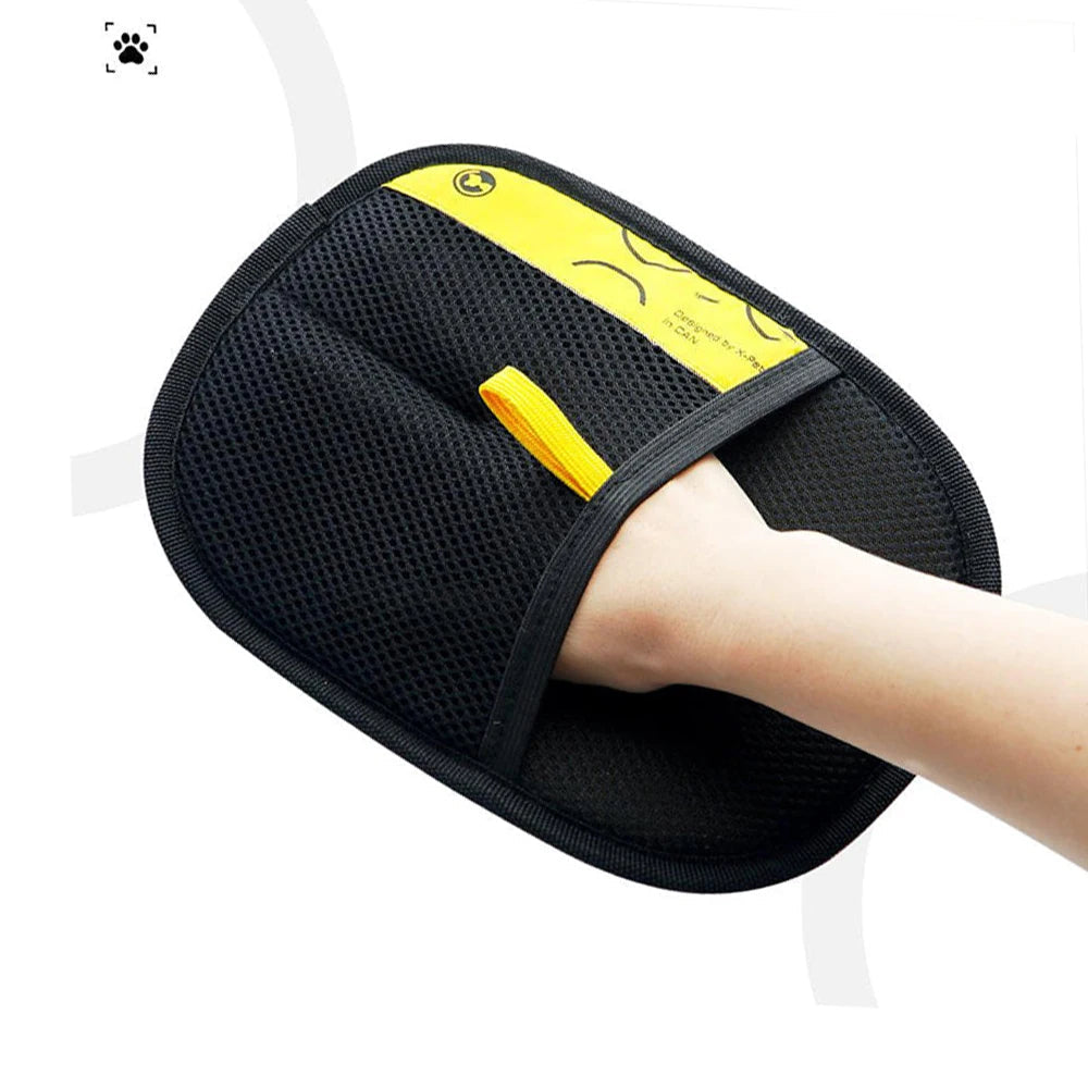 Belro double-sided grooming gloves pet hair remover with textured surface for effective fur removal during pet grooming.