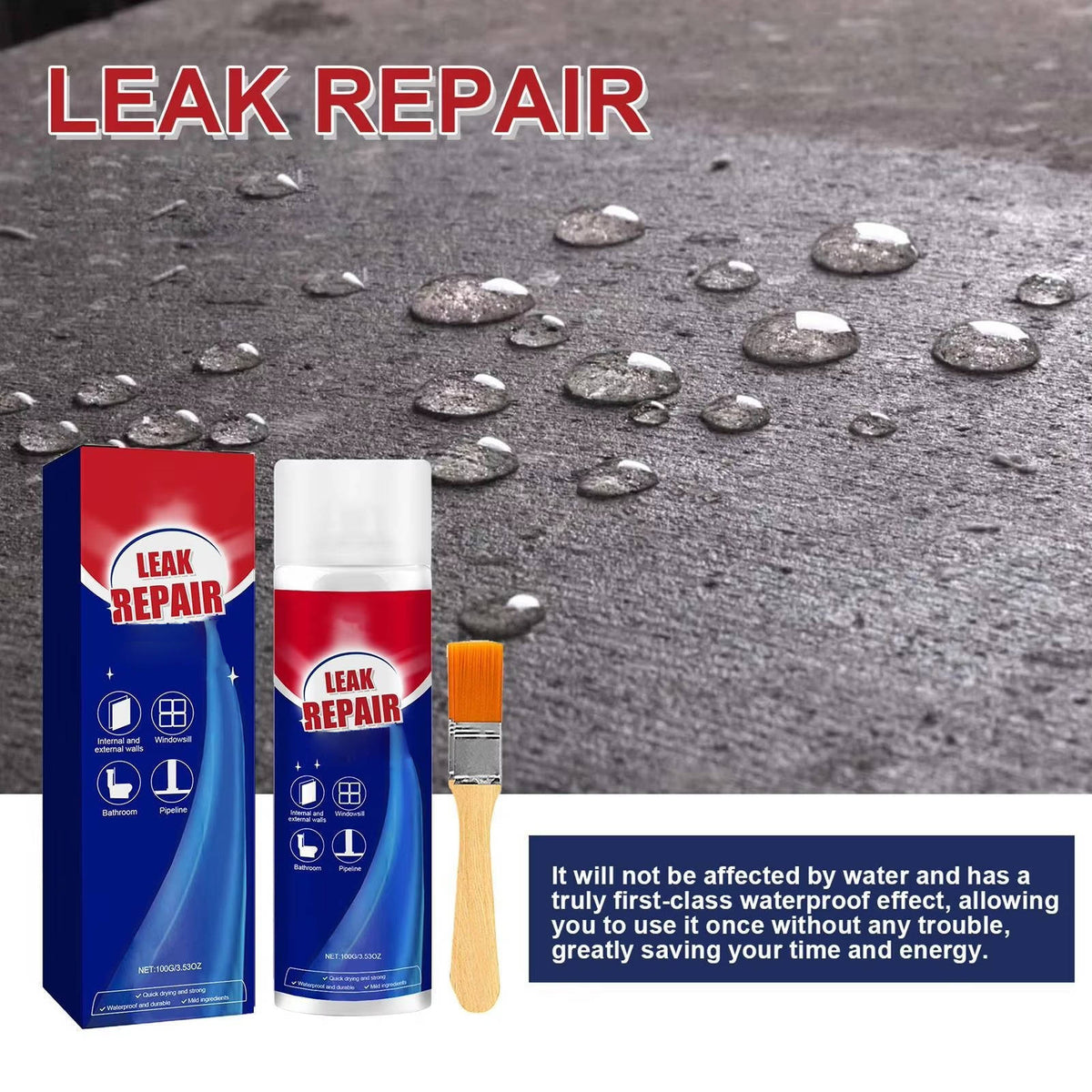 Belro 2-set waterproof leak repair spray for all-purpose sealing, shown in the image as durable aerosol cans with nozzle applicators.