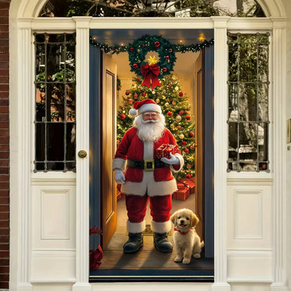 Belro Christmas front door decoration with festive greenery and ornaments for holiday home decor.