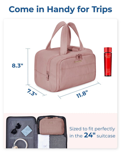 Large-capacity Belro travel toiletry bag with multiple compartments, made of durable material, ideal for organizing personal toiletries.