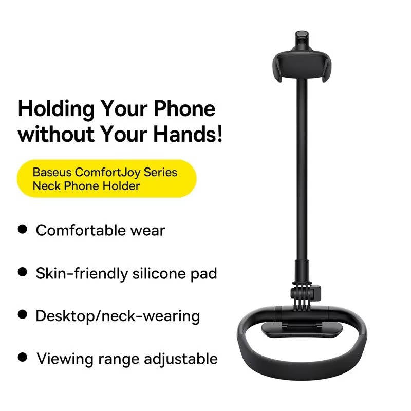 Belro adjustable cell phone holder attached to a desk, bed, or mattress, showcasing versatile electronics support for hands-free use.